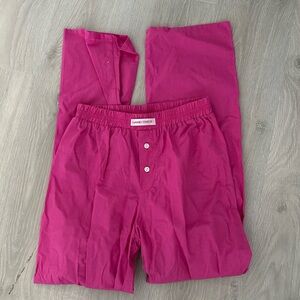 Hand over hot pink cotton pants size small